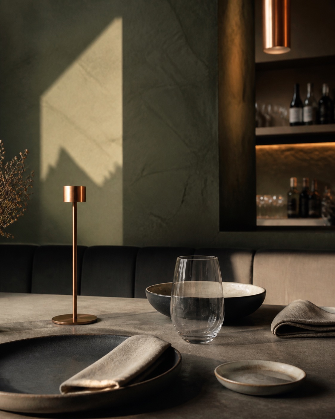 Konzeptvisualisierung einer modern gedeckten Restauranttafel